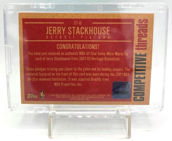 2002 Topps (Jerry Stackhouse) Competitive Threads Card #CT-JS (5) 2002 Topps (Jerry Stackhouse) Competitive Threads Card #CT-JS (5)