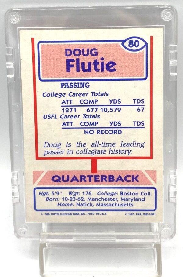1985 Topps USFL Rookie Doug Flutie Card #80 (5) 1985 Topps USFL Rookie Doug Flutie Card #80 (5)