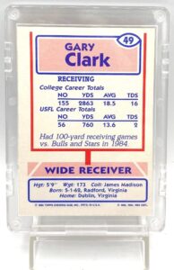 1985 Topps USFL Rookie Gary Clark Card #49 (5)