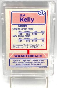 1985 Topps USFL Rookie Jim Kelly Card #45 (5)