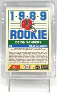 1989 Score Rookie Deion Sanders Card #246 (6)
