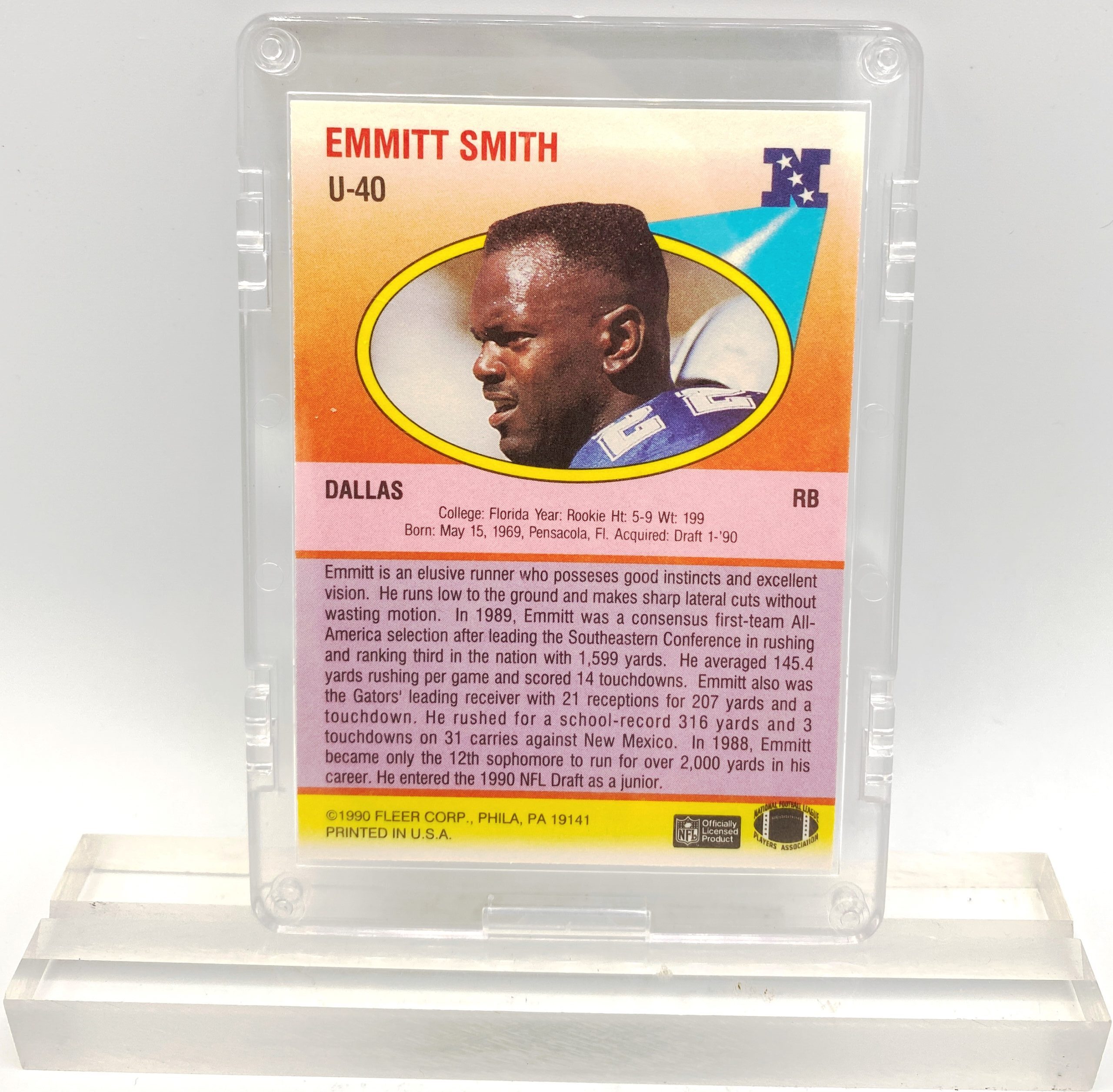 1990 Fleer Update Emmitt Smith Card #U-40 (5)