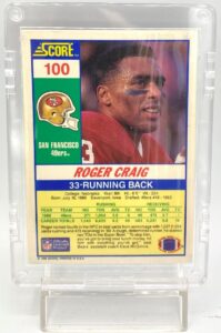1990 Score Autographed Card #100 Roger Craig (6)