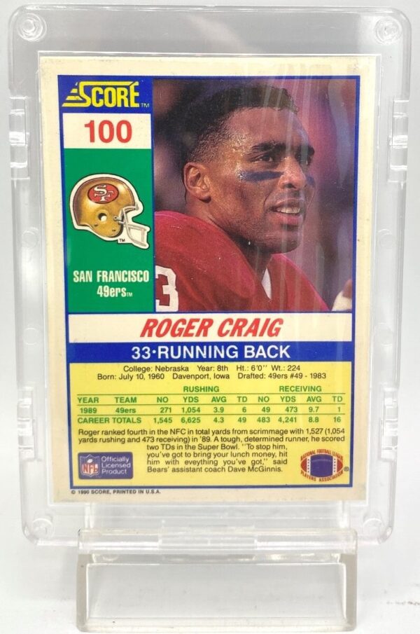 1990 Score Autographed Card #100 Roger Craig (6) 1990 Score Autographed Card #100 Roger Craig (6)