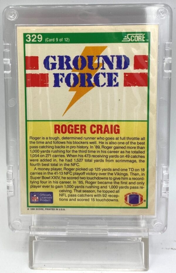 1990 Score Autographed Insert Card #329 Roger Craig (5) 1990 Score Autographed Insert Card #329 Roger Craig (5)