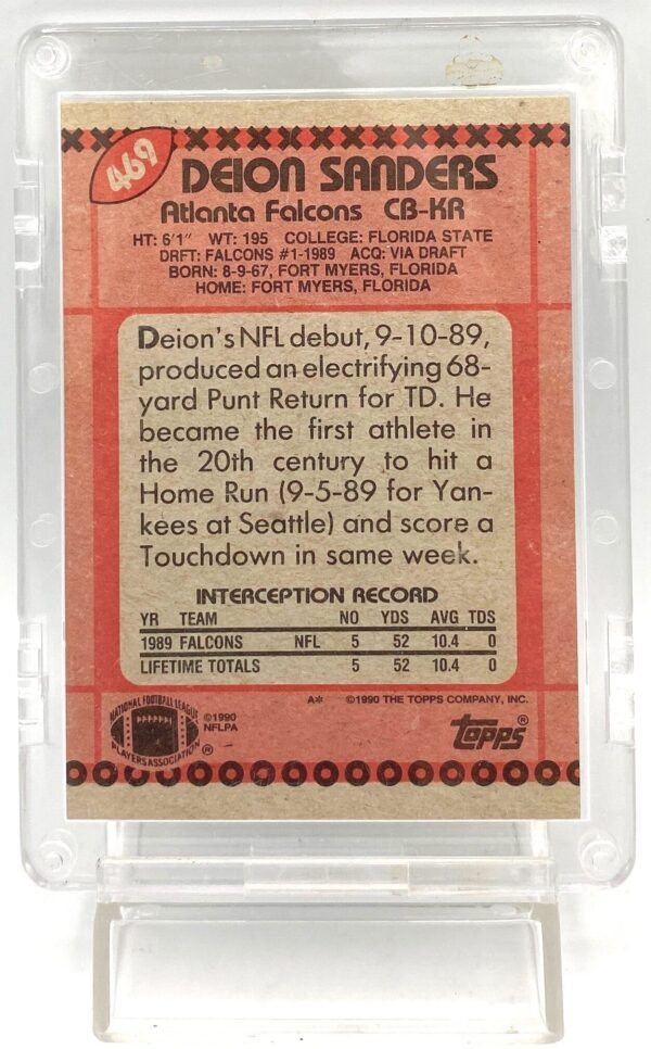 1990 Topps Super Rookie Deion Sanders Card #469