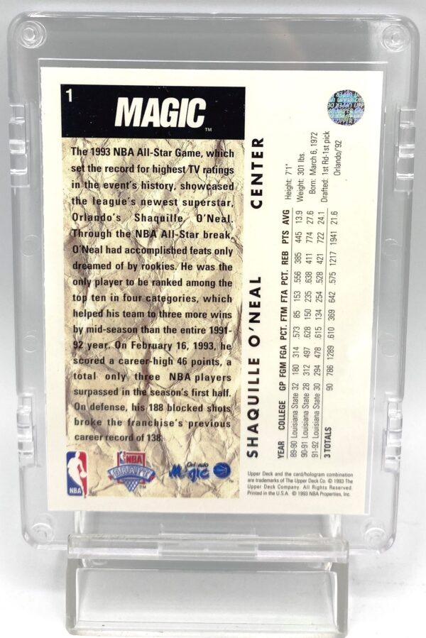 1992-93 Upper Deck #1 NBA Draft Pick Shaquille O'Neal (Gold Card #1 (2pcs) (5)