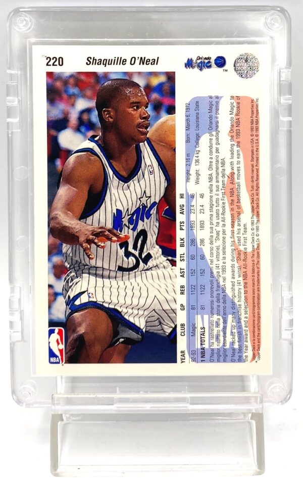 1992-93 Upper Deck Magic Italian Shaquille O'Neal (LL-Short Print #220 (1pc) (5) 1992-93 Upper Deck Magic Italian Shaquille O'Neal (LL-Short Print #220 (1pc) (5)