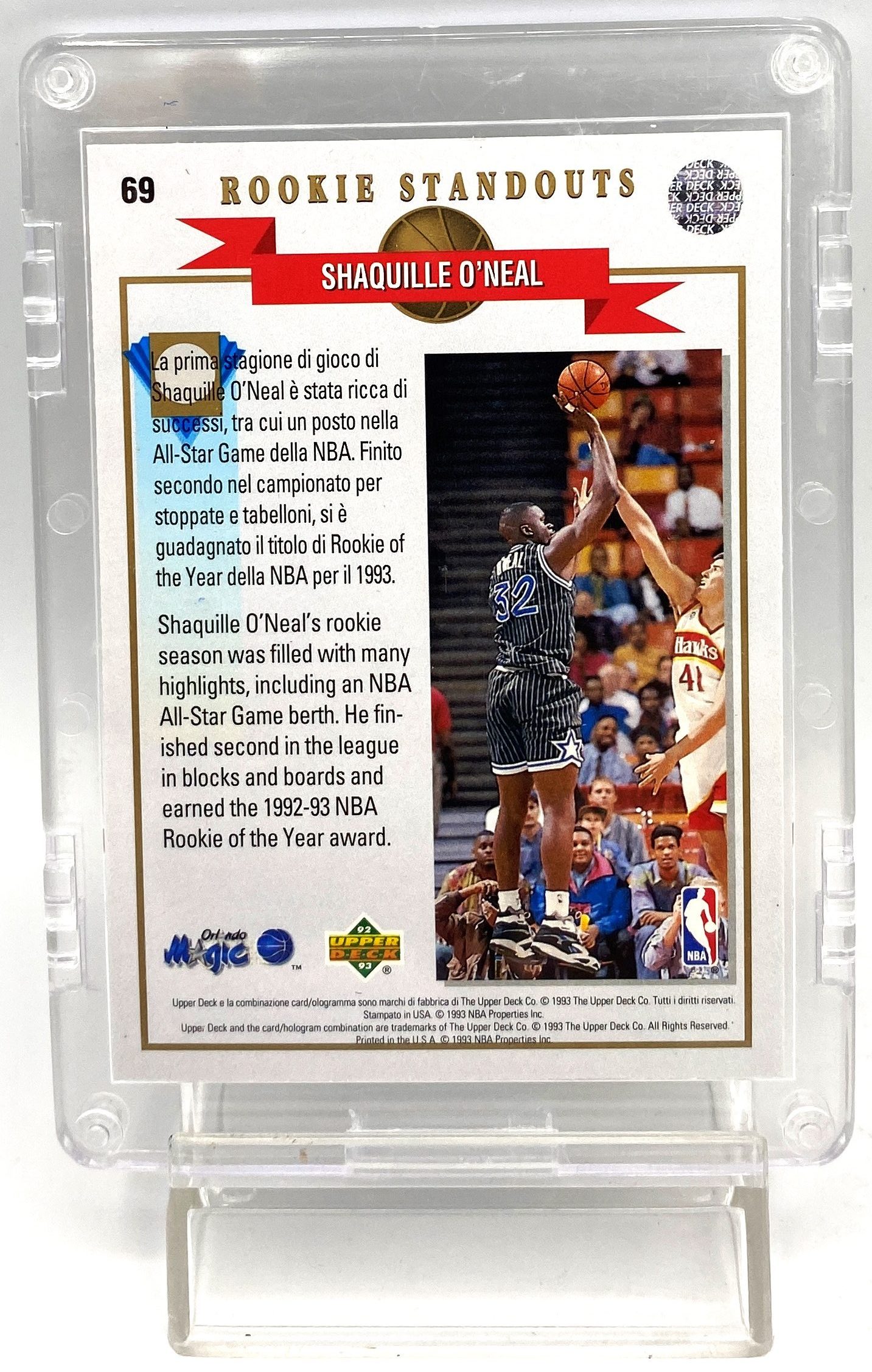 1992-93 Upper Deck Shaquille O'Neal (Gold Script Print Card #69 (2pcs) (5A)