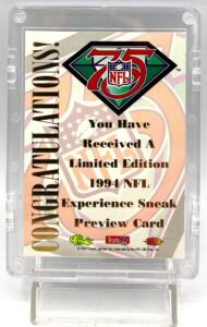 1994 Classic NFL 75 Experience Sneak Preview Card Emmitt Smith (5)
