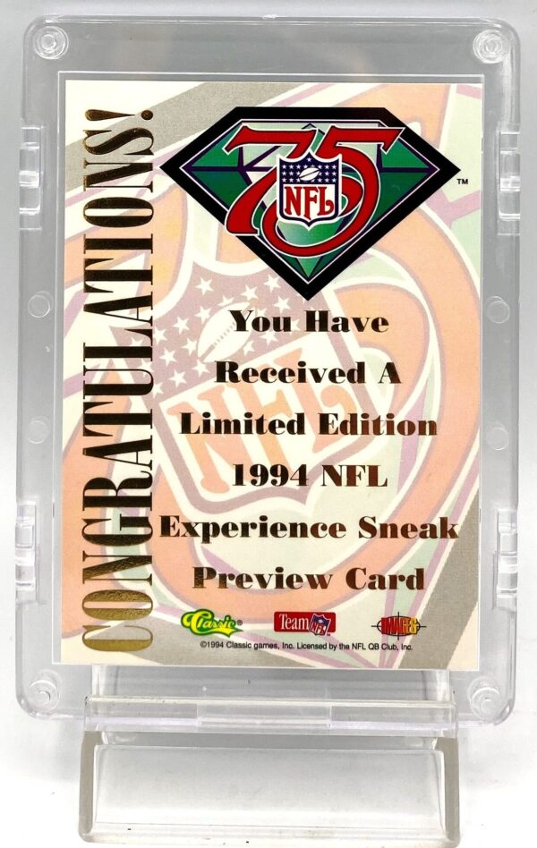 1994 Classic NFL 75 Experience Sneak Preview Card Emmitt Smith (5) 1994 Classic NFL 75 Experience Sneak Preview Card Emmitt Smith (5)