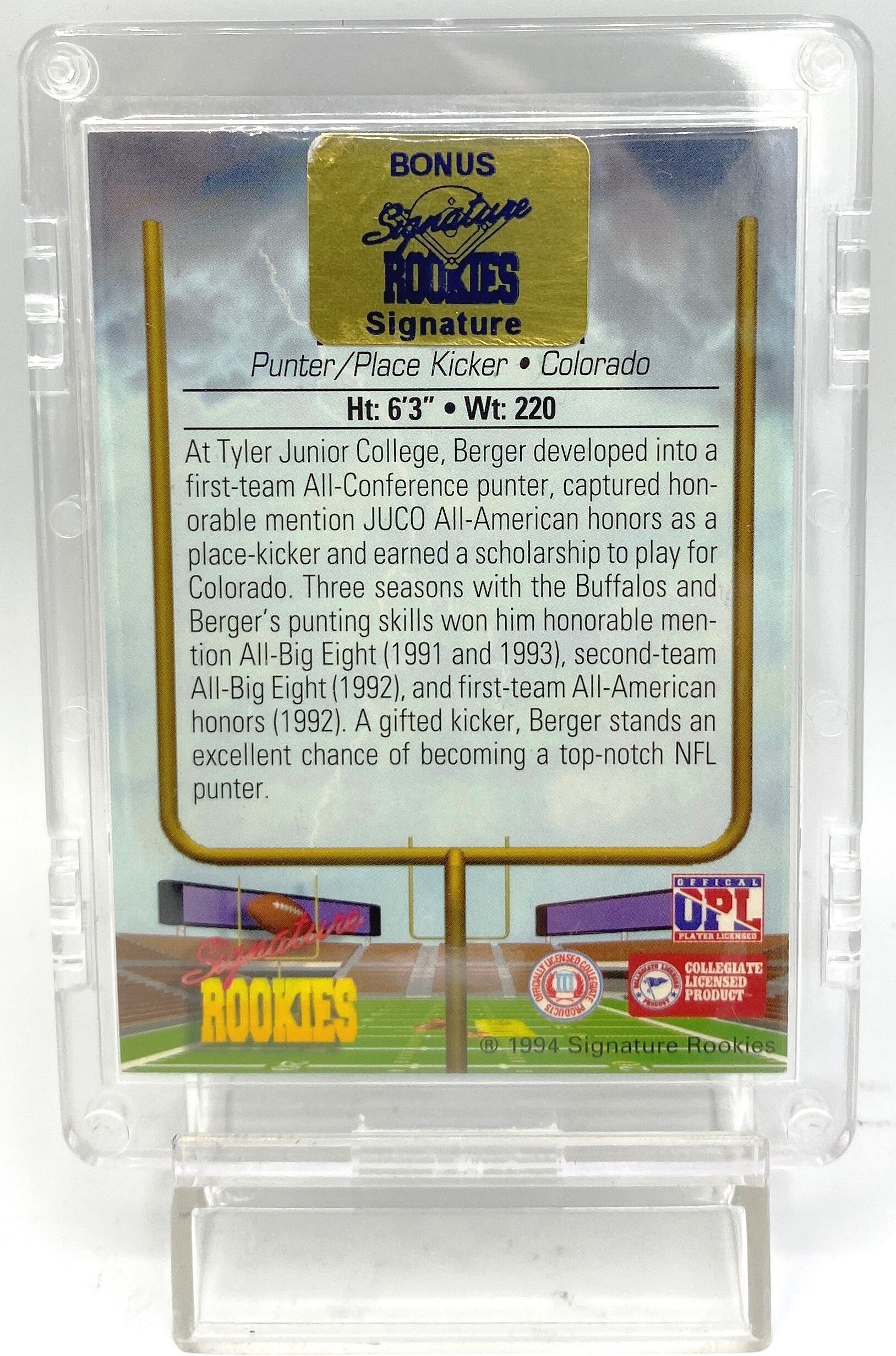 1994 Signature Rookies Top Prospect Mitch Berger Bonus (6)