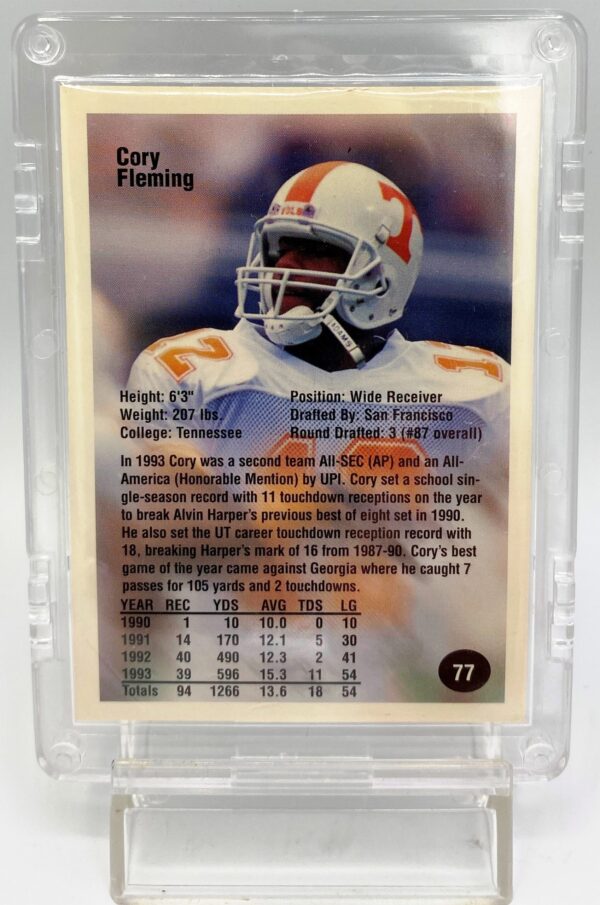 1994 Superior Rookies Cory Fleming Card #77 (7)
