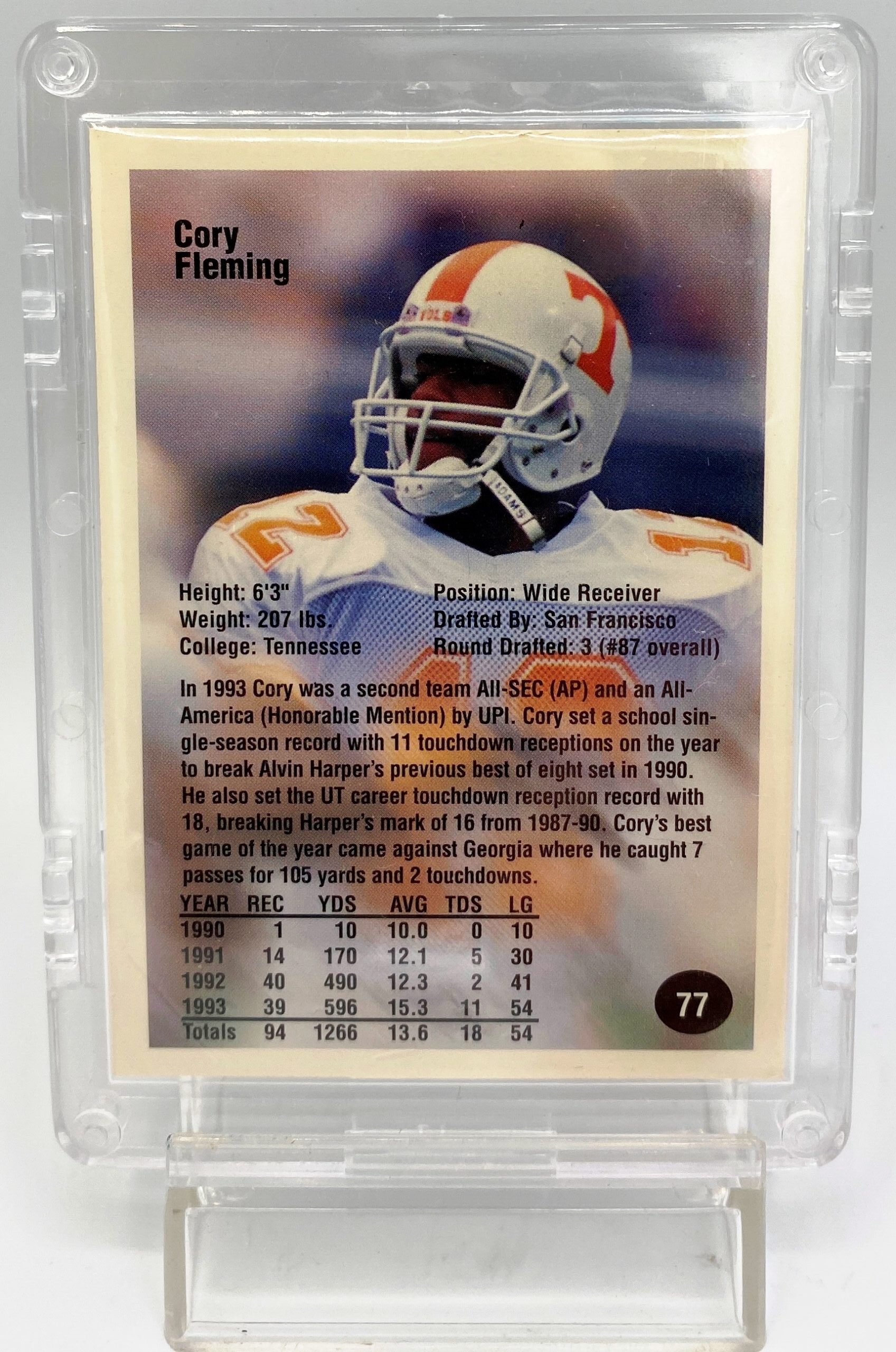 1994 Superior Rookies Cory Fleming Card #77 (7)