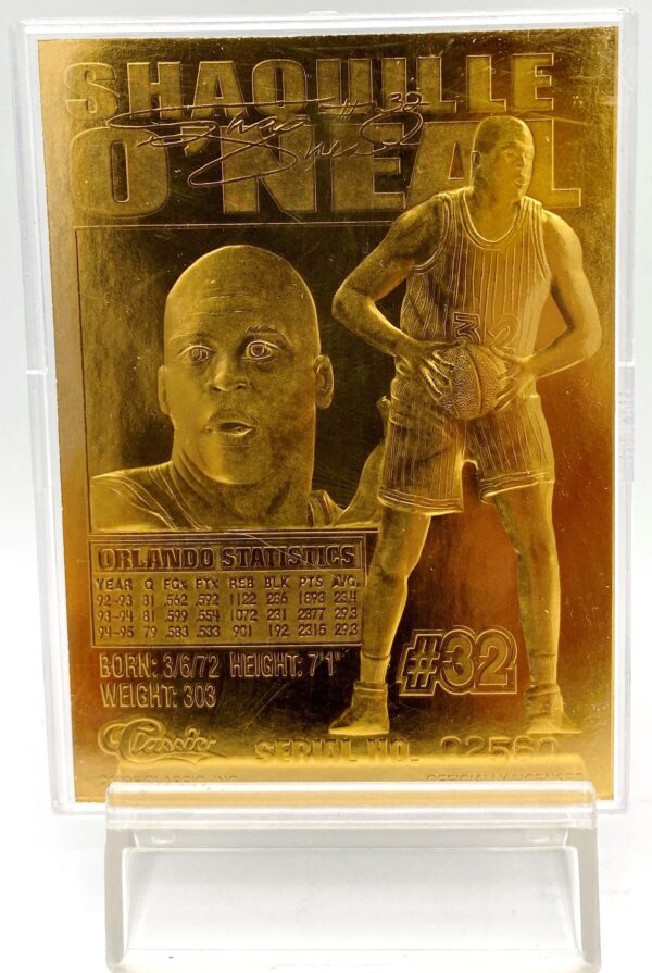 1995-96 Classic Diamond Stars Shaquille O'Neal (Gold Signature #02560 (1pc) (6) 1995-96 Classic Diamond Stars Shaquille O'Neal (Gold Signature #02560 (1pc) (6)