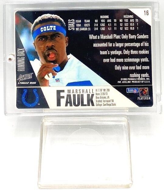 1995 Action Packed Marshall Faulk Card #16 (5)