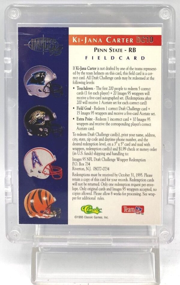 1995 Classic Images 95 Draft Field Card Ki-Jana Carter Card #DC10 (5) 1995 Classic Images 95 Draft Field Card Ki-Jana Carter Card #DC10 (5)
