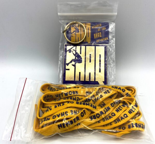 1997 SHAQ Network! Vintage Shaquille O'Neal ("Mail-In Shaq Network Mementos-O'Neal Letter, Shaq-Key Chain, Shaq-Magnet And Shaq-Yellow Laces Set") SHAQ Network "Rare-Vintage" (1997)