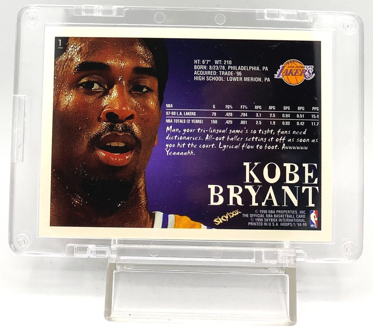 1998-99 Skybox Kobe Bryant (NBA Hoops) Card #1 (3pcs) (5)