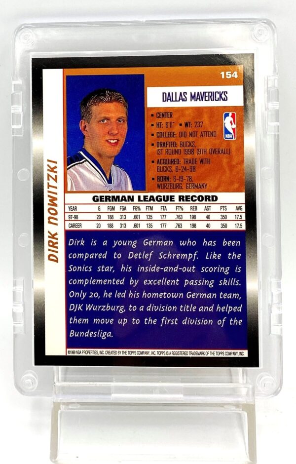 1998-99 Topps Rookie Card Dirk Nowitzki (Silver Script Print Card #154 (7pcs) (6)