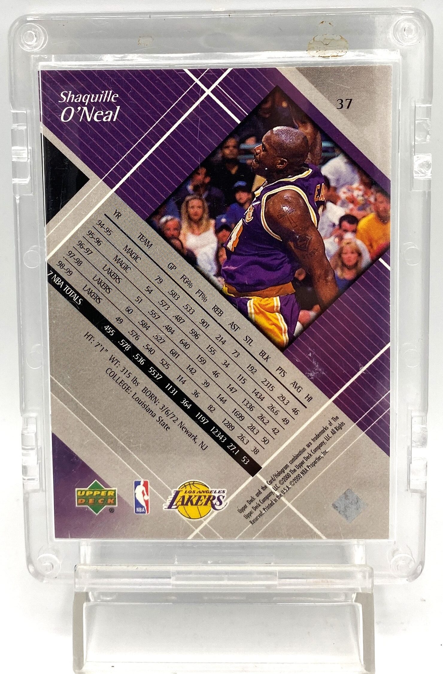 Shaq Oneal Mattel Los Angeles Lakers Figurine Upper Deck Card 1999 