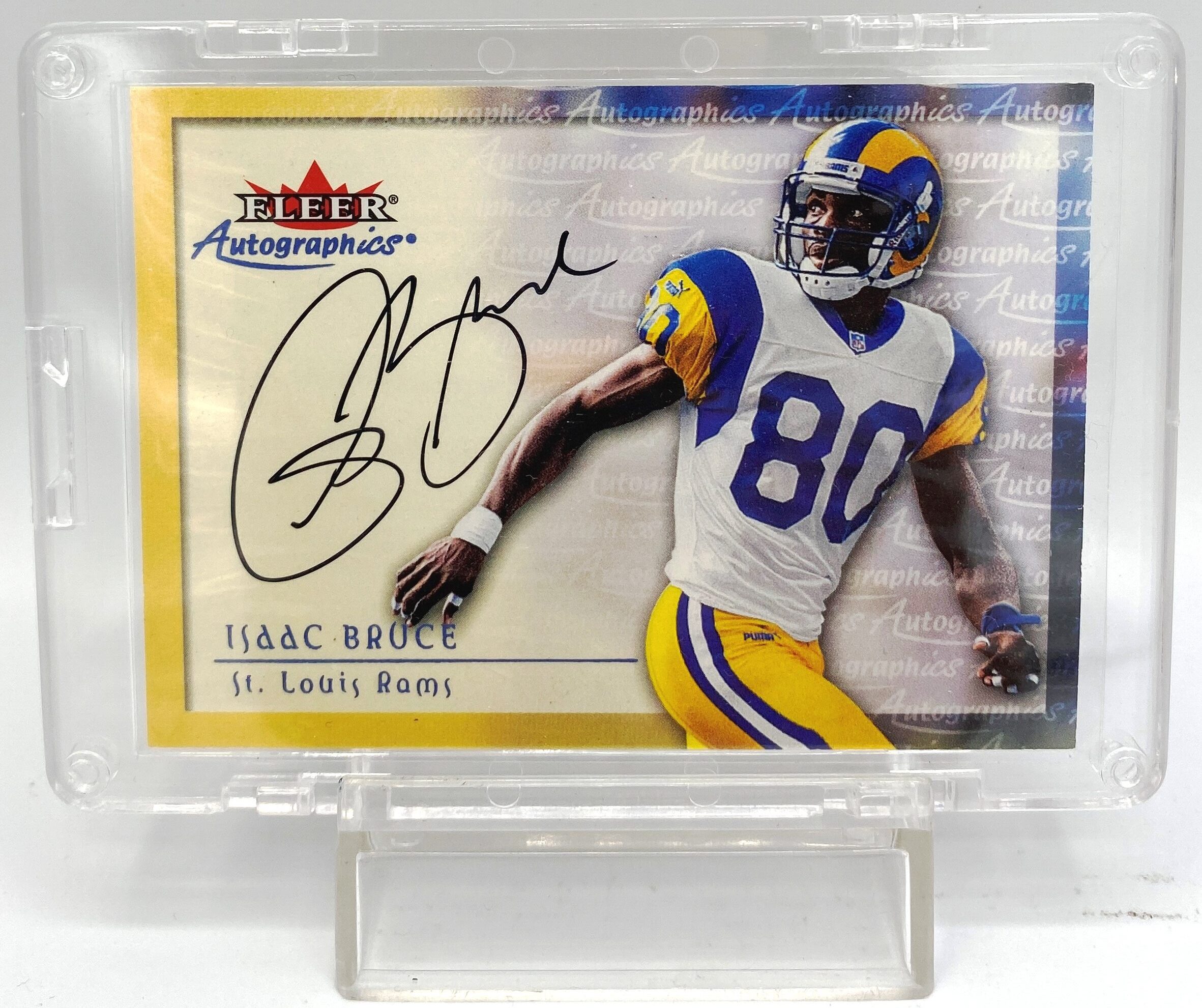 2000 Fleer Autographics Isaac Bruce Autographed Card (1)