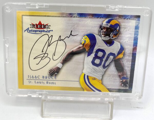 2000 Fleer Autographics Isaac Bruce Autographed Card (2)