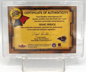 2000 Fleer Autographics Isaac Bruce Autographed Card (6)