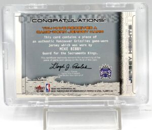 2001-02 Flair Jersey Heights Mike Bibby (4)