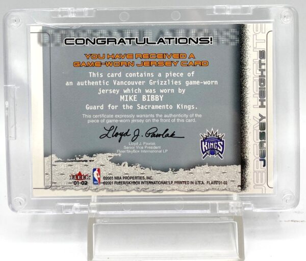2001-02 Flair Jersey Heights Mike Bibby (4)
