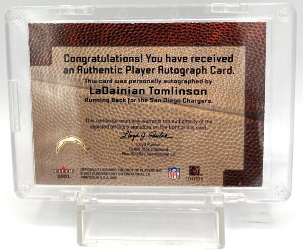 2001 Fleer Autographics LaDainian Tomlinson Autographed (5)