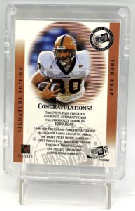 2001 Press Pass Signature Edition Todd Heap Autographed Card (5)