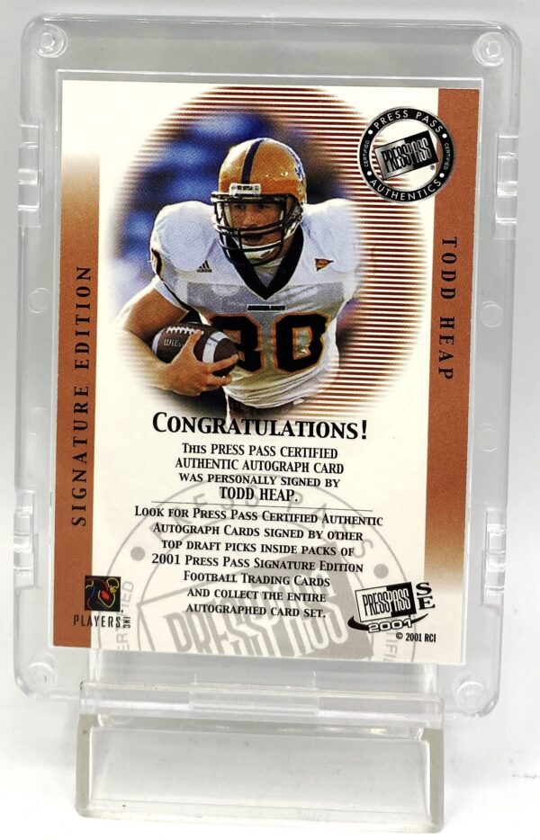 2001 Press Pass Signature Edition Todd Heap Autographed Card (5)