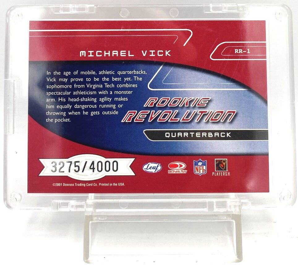 2001 Quantum Leaf Rookie Revolution Michael Vick Card #RR1 (5)