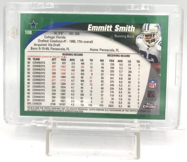 2002 Topps Chrome Emmitt Smith Card #108 (5) 2002 Topps Chrome Emmitt Smith Card #108 (5)