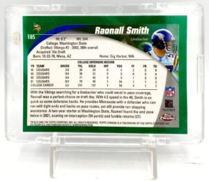 2002 Topps Chrome Rookie Refractor Card #185 Raonall Smith (5)