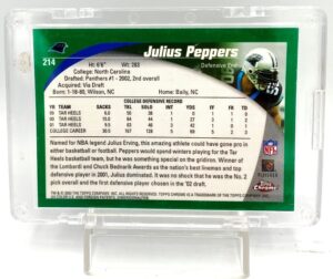 2002 Topps Chrome Rookie Refractor Card #214 Julius Peppers (5)