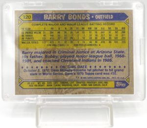 1987 Topps Rookie Card #320 Barry Bonds (5)