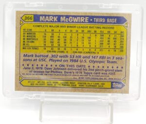 1987 Topps Rookie Card #366 Mark McGwire (5)
