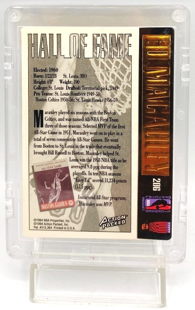 1994 Action Packed 24KT Gold Ed Macauley Card #20G (4)
