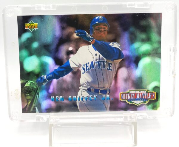 1994 Upper Deck Mickey Mantle's Long Shot Card #MM10 Ken Griffey Jr (5) 1994 Upper Deck Mickey Mantle's Long Shot Card #MM10 Ken Griffey Jr (Vintage MLB-Chrome Foil-Seattle Mariners Outfielder Jersey #24) "Rare-Vintage" (1994)