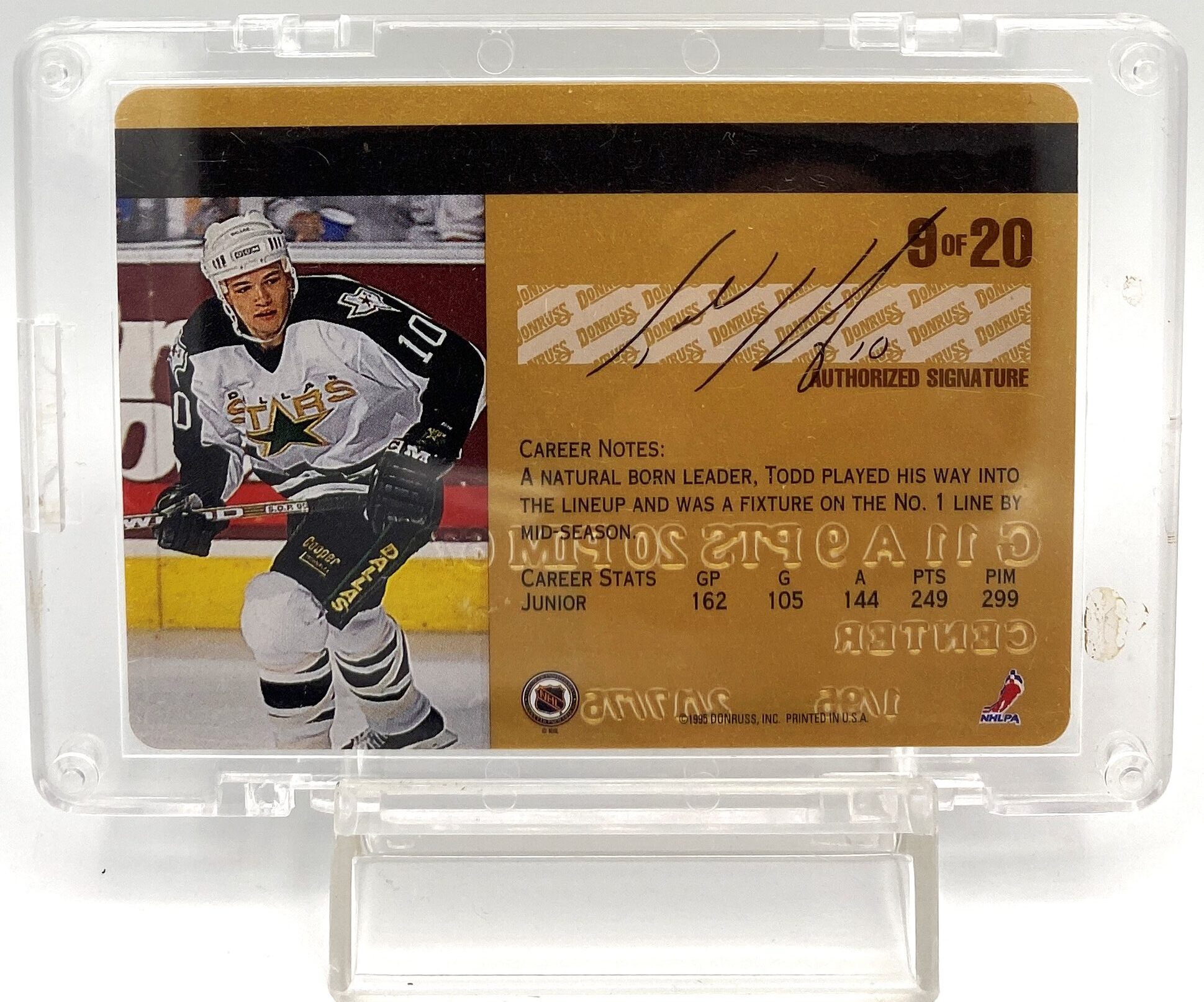 1995-96 Leaf Studio Rookies Insert Card #9 of 20 Todd Harvey (5)