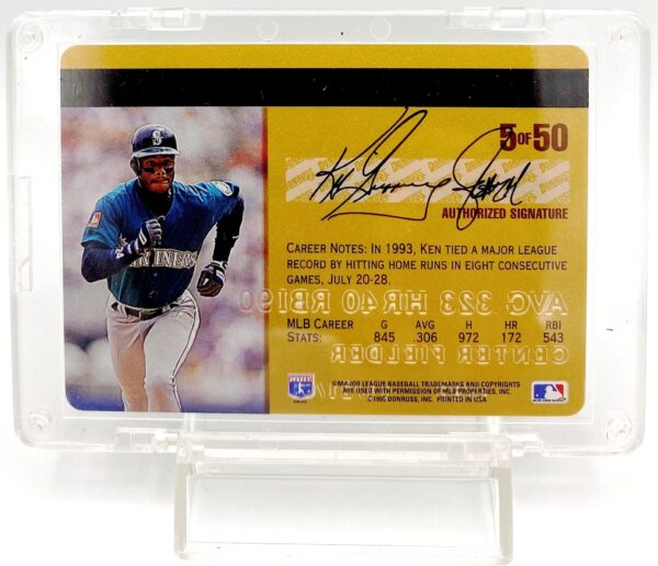 1995 Studio Gold Insert Card #5 of 50 Ken Griffey Jr (7)