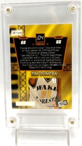 1997 Press Pass Game Used Jersey Card #JC 1 Of 4 Tim Duncan (5)