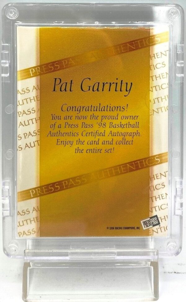 1998 Press Pass Authentics Rookie Pat Garrity (6) 1998 Press Pass Authentics Rookie Pat Garrity (6)