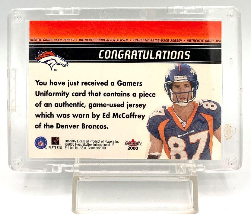 2000 Fleer Gamers Uniformity Ed McCaffrey (Game Used Jersey) Congratulations (5)
