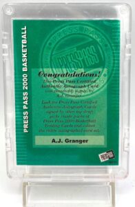 2000 Press Pass Authentics Rookie A J Granger (6)