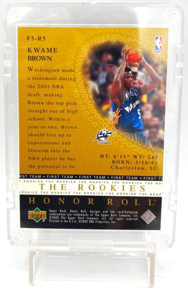 2001-02 Upper Deck The Rookies Card #F5-R5 Kwame Brown (5) 2001-02 Upper Deck The Rookies Card #F5-R5 Kwame Brown (5)