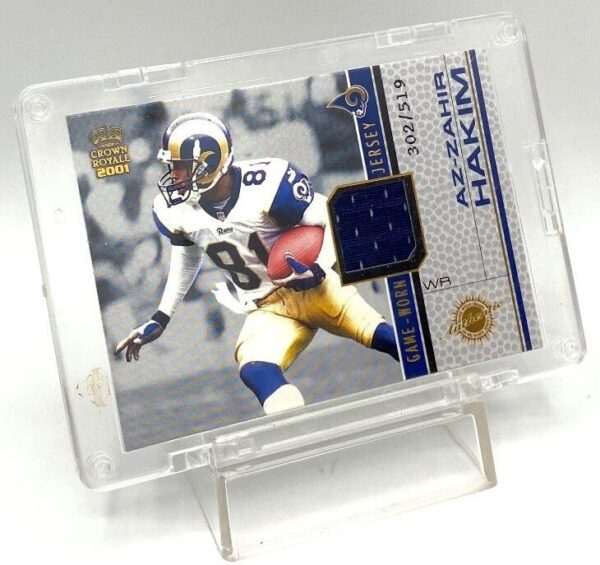 2001 Crown Royale Az-Zahir Hakim (Game Worn Jersey) Ltd Ed Card #13 (4)