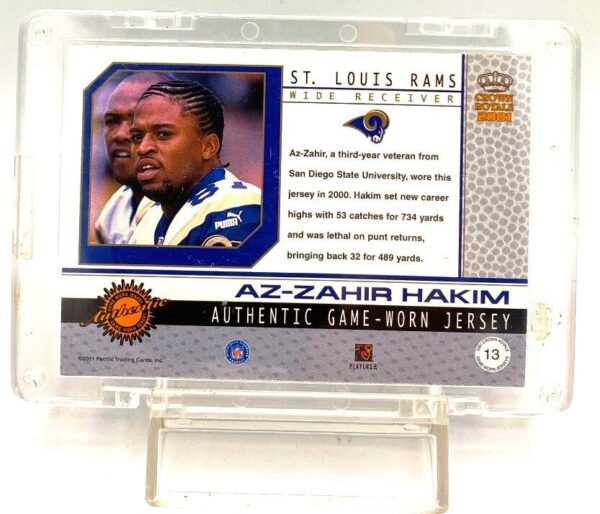 2001 Crown Royale Az-Zahir Hakim (Game Worn Jersey) Ltd Ed Card #13 (5)